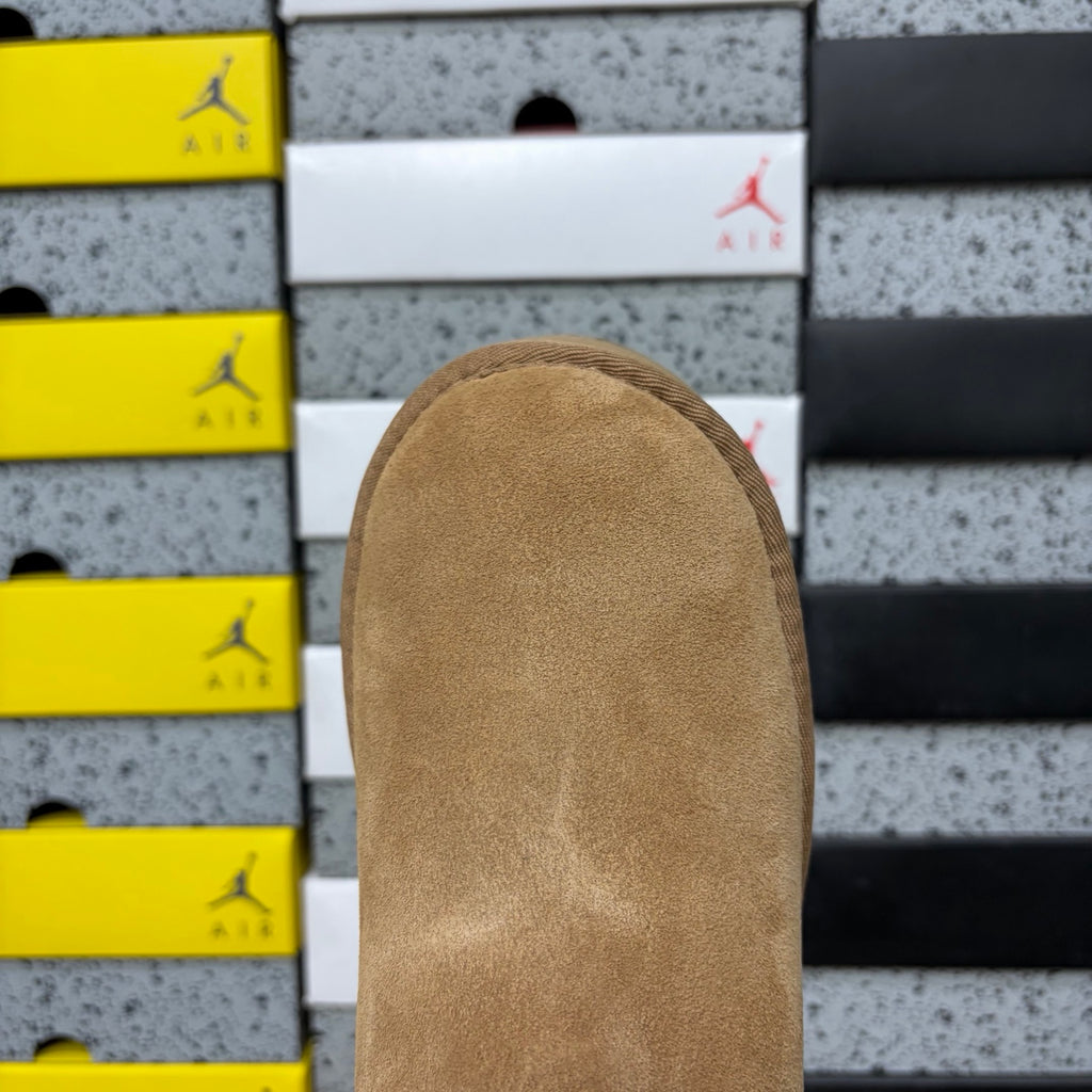 UGG Brown Platform Ankle Boots with Contrast Pull Tab