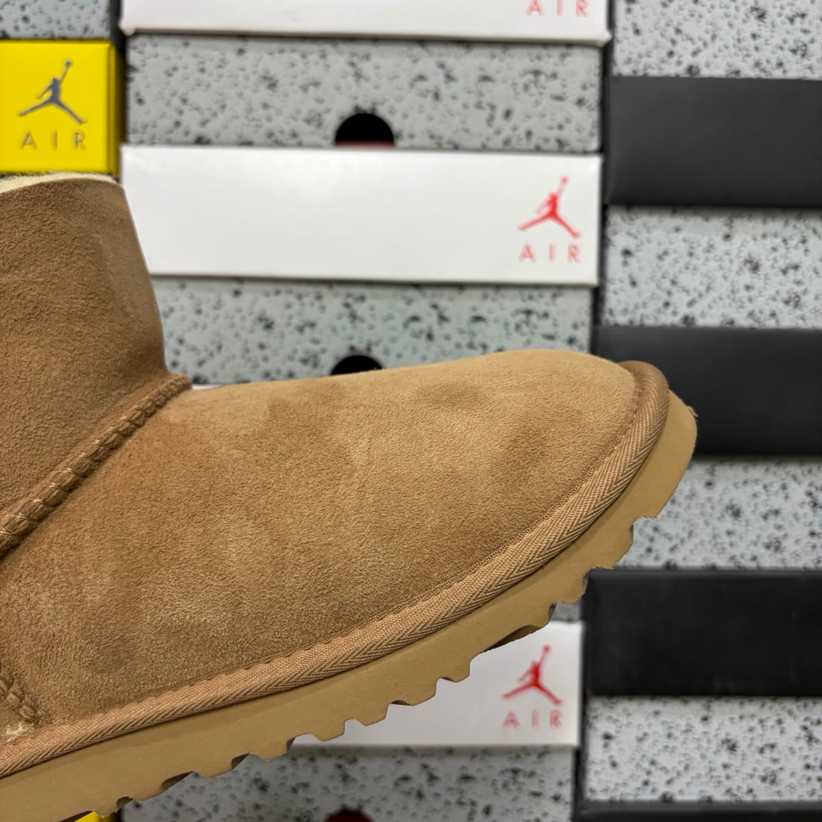 UGG Chestnut Button Boots with Plush Trim