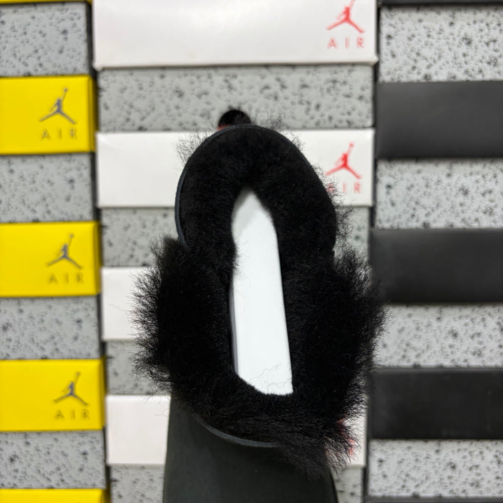 UGG Black Button Boots with Plush Trim