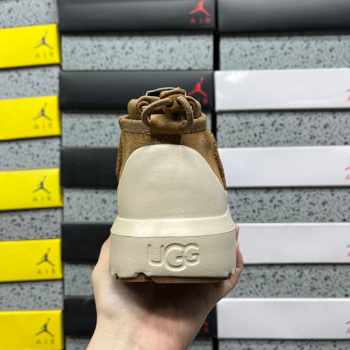 UGG Chestnut & Cream Chunky Slip-On Ankle Boots