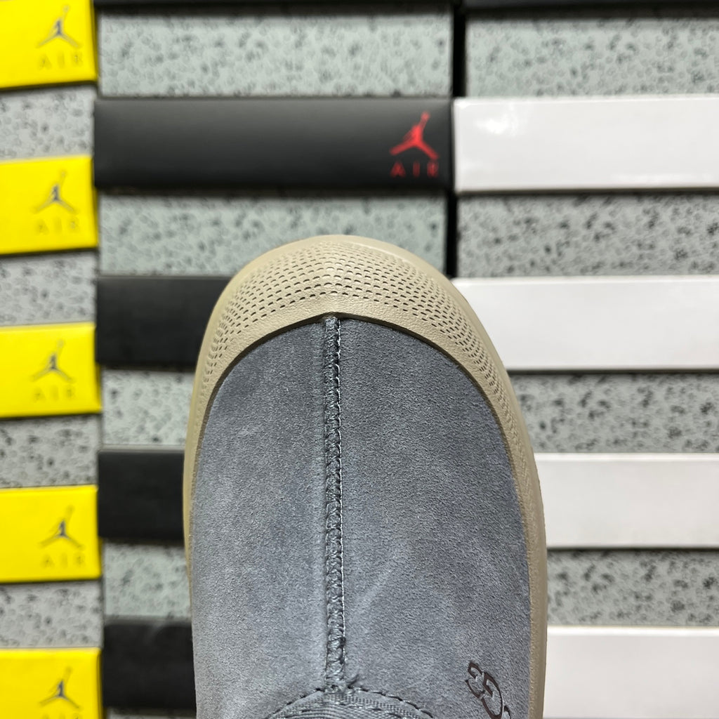UGG Asphalt Gray Chunky Slip-On Shoes with Taupe Sole