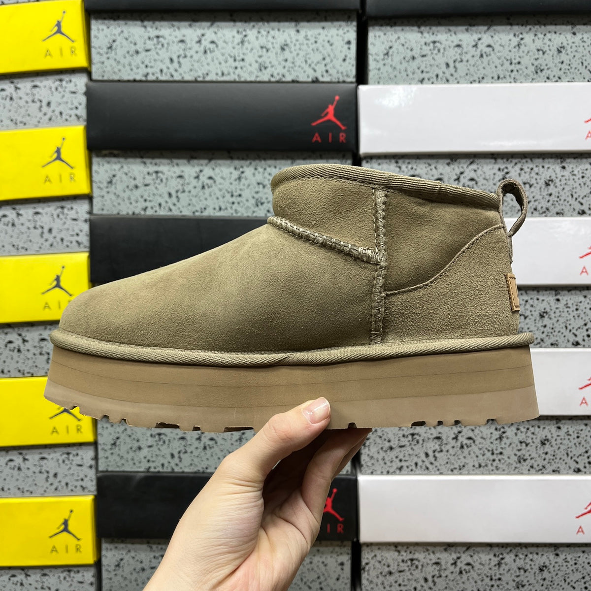 UGG Antelope Brown Ultra Mini 3cm Platform Ankle Boots