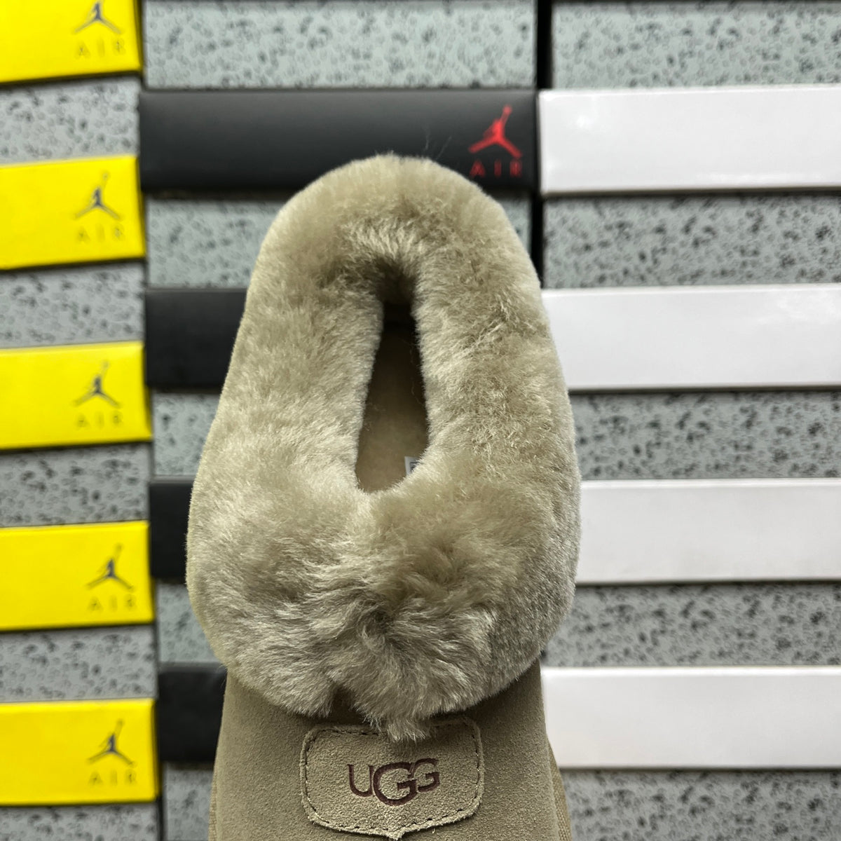 UGG Antelope Brown Slip-On Shoes with Plush Collar