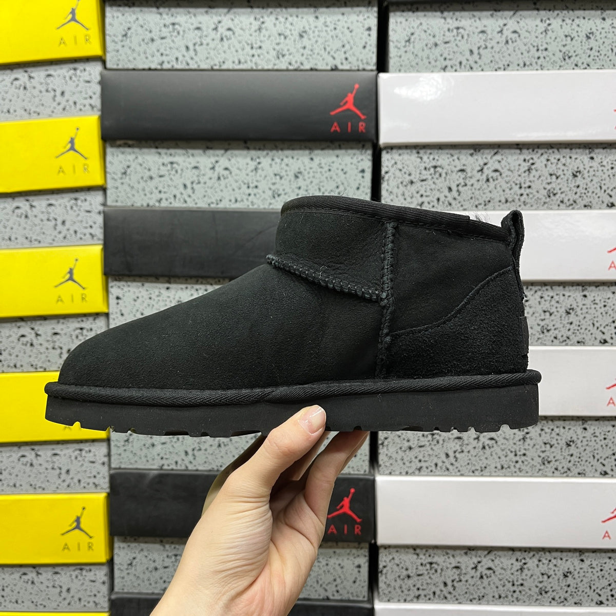 UGG Black Ultra Mini Pull-On Ankle Boots