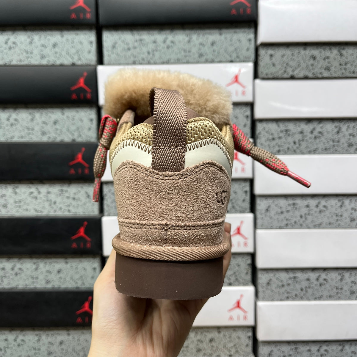 UGG Brown & Pink Chunky Lace-Up Shoes