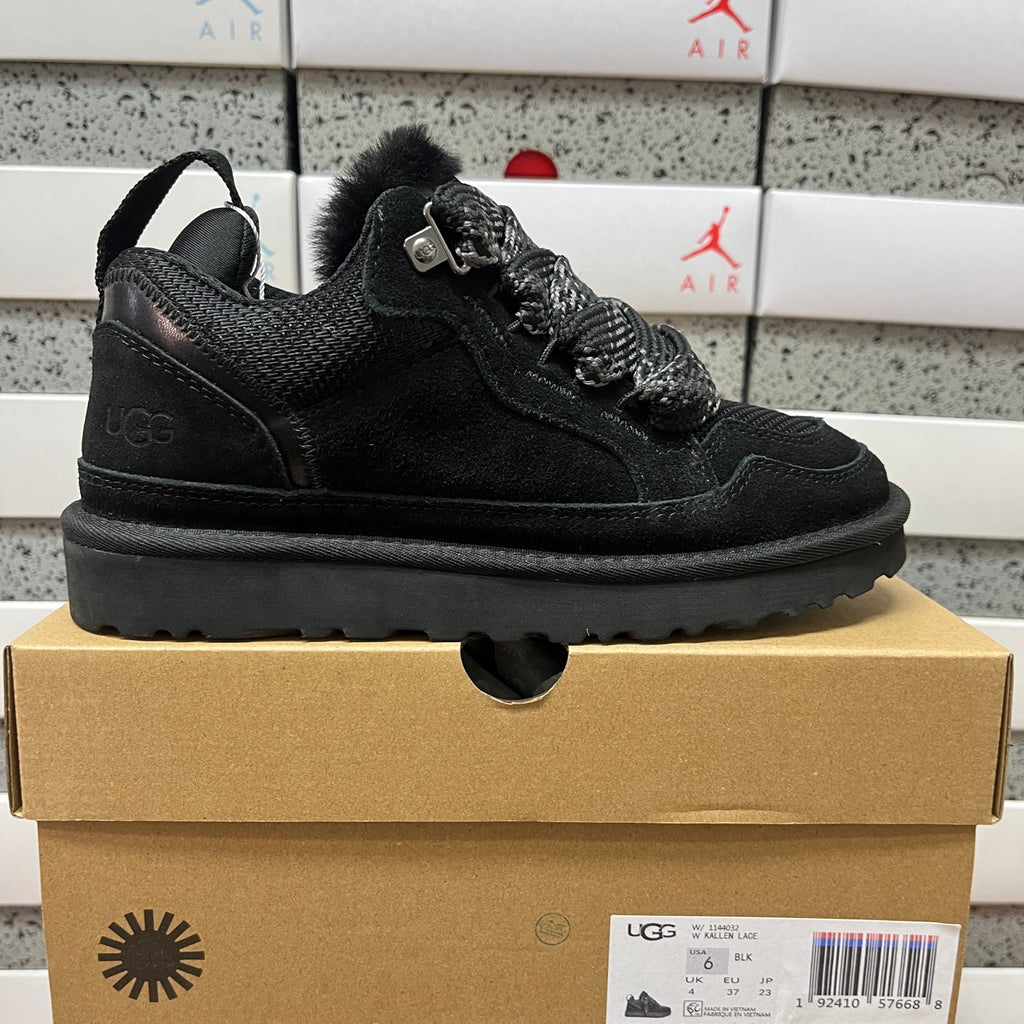 UGG Black Chunky Lace-Up Shoes with Plush Tongue