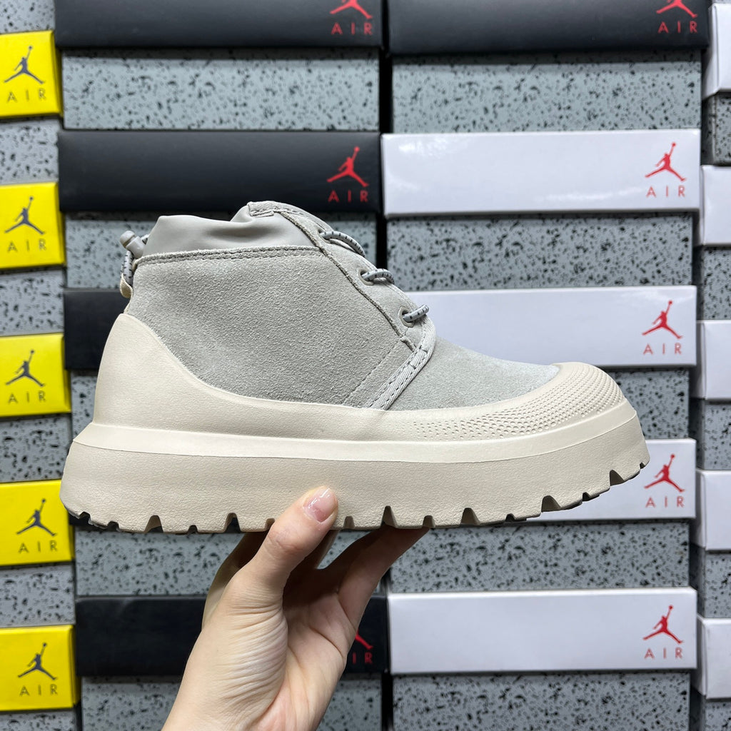 UGG Gray & Cream Chunky Lace-Up Ankle Boots