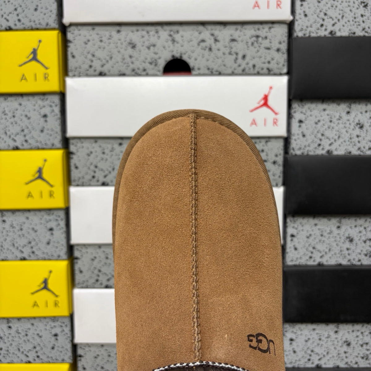 UGG Chestnut Slip-On Slippers with Contrast Woven Trim