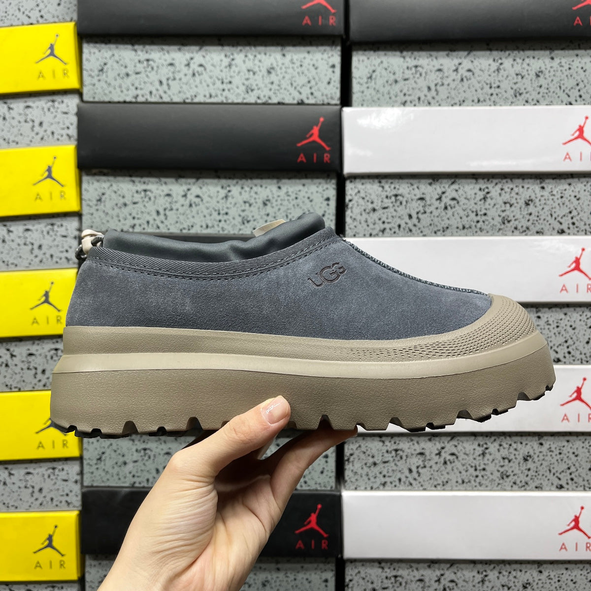 UGG Asphalt Gray Chunky Slip-On Shoes with Taupe Sole