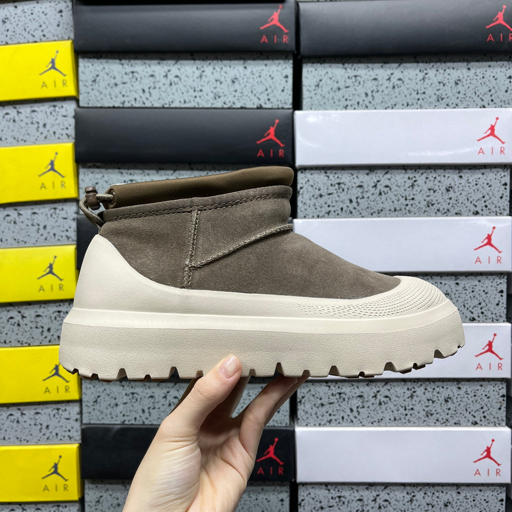 UGG Olive Green & Cream Chunky Slip-On Ankle Boots