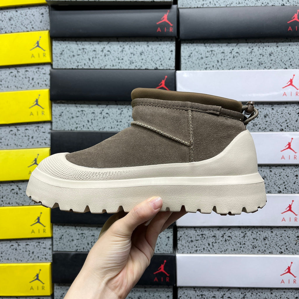 UGG Olive Green & Cream Chunky Slip-On Ankle Boots