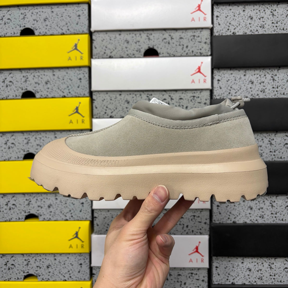 UGG Light Gray Chunky Slip-On Shoes with Cream Sole