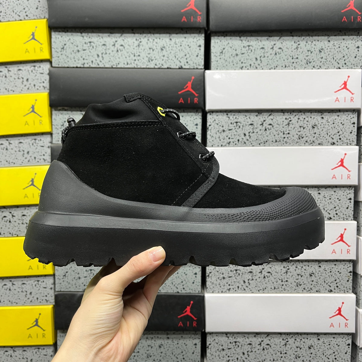 UGG Black Chunky Lace-Up Ankle Boots