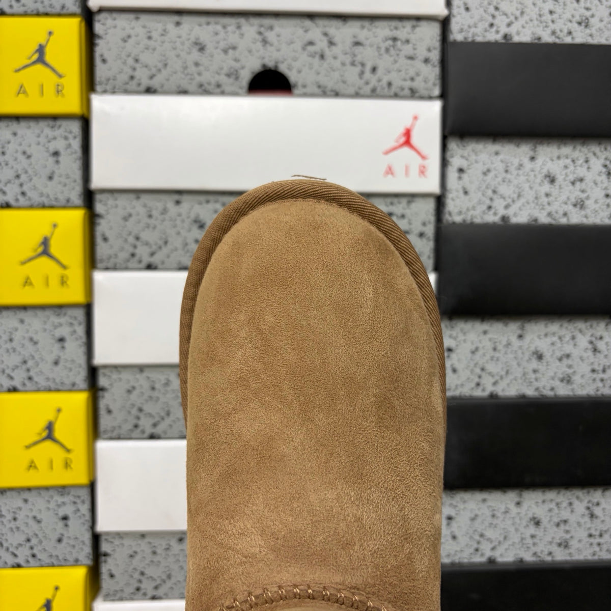 UGG Chestnut Button Boots with Plush Trim