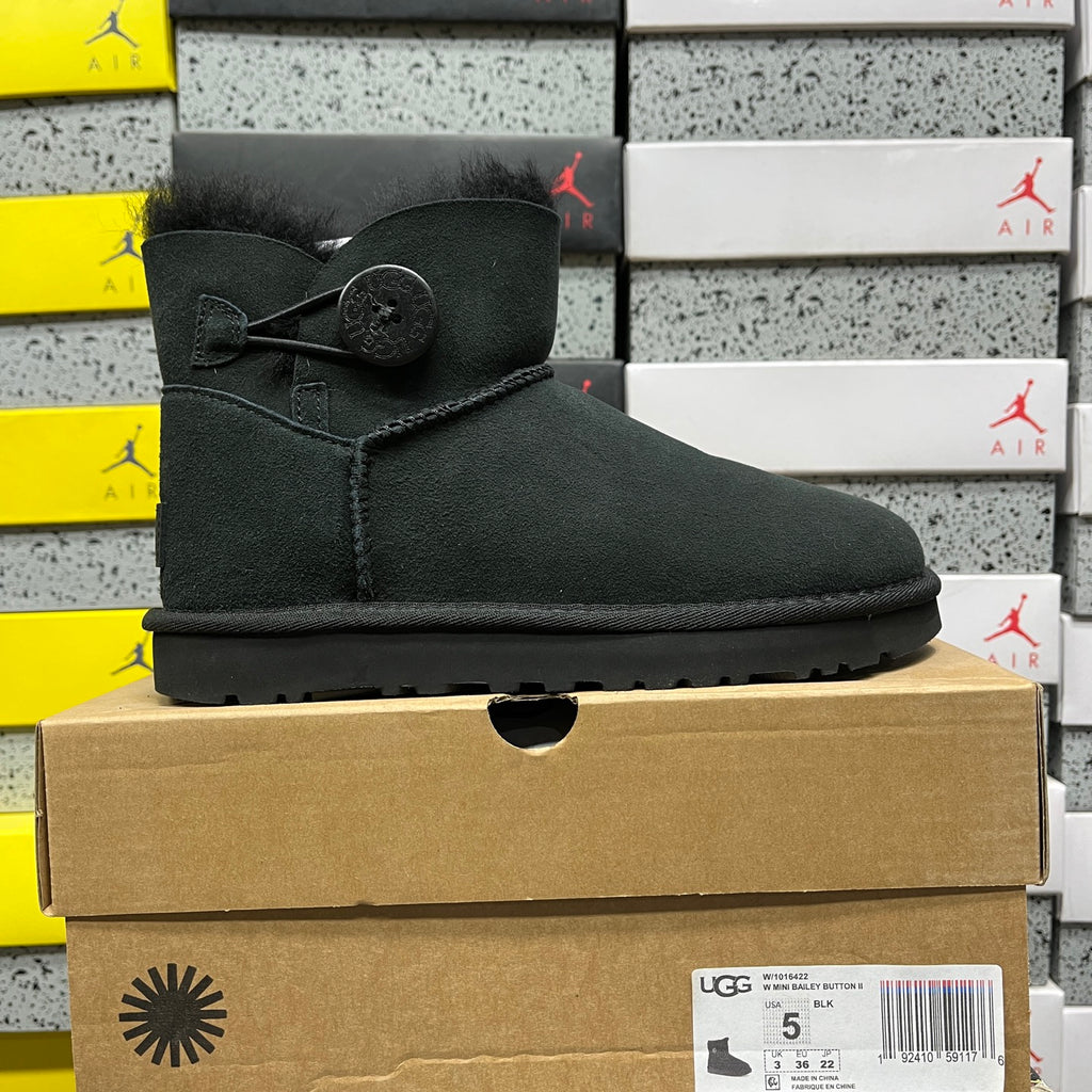 UGG Black Mini Single-Button Ankle Boots
