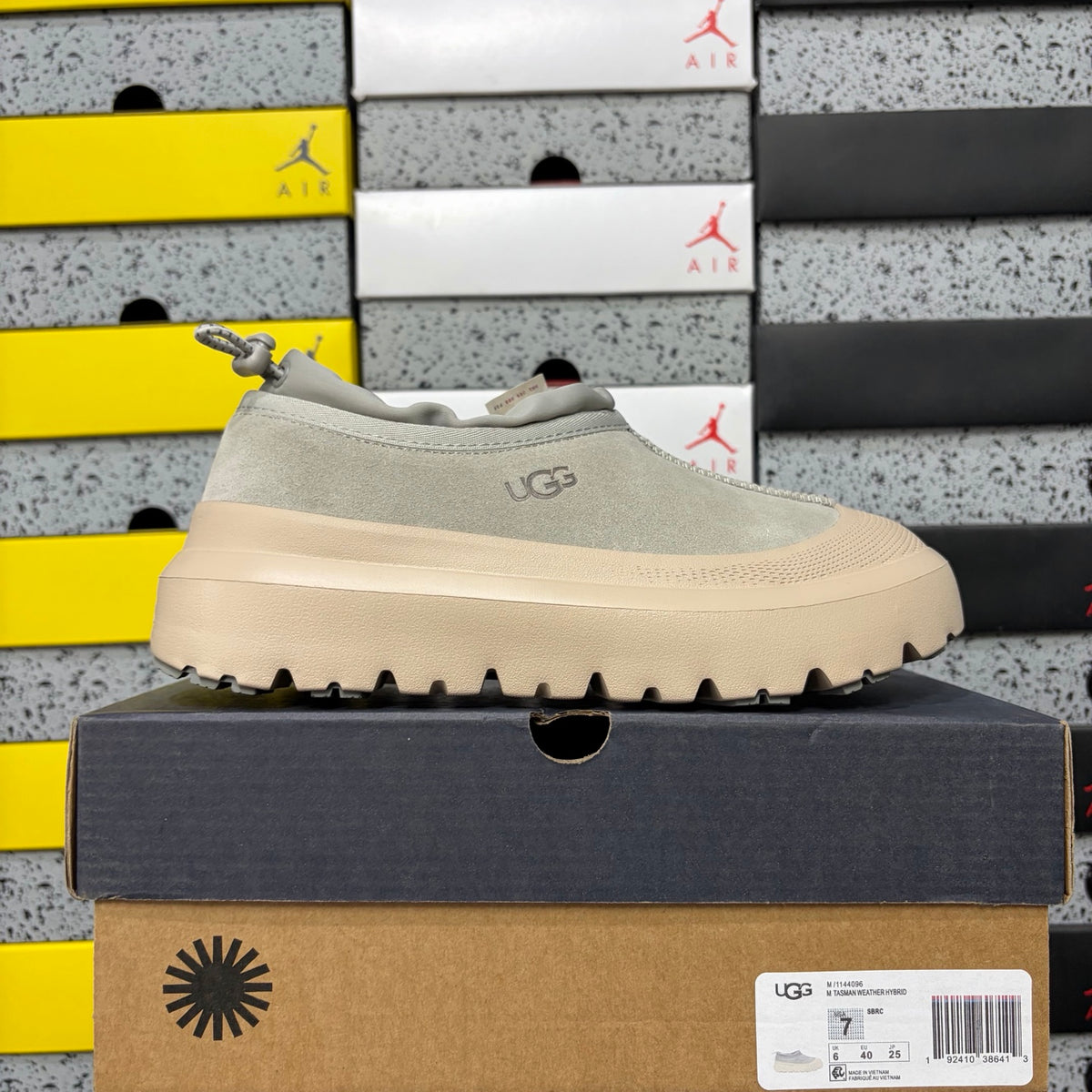 UGG Light Gray Chunky Slip-On Shoes with Cream Sole