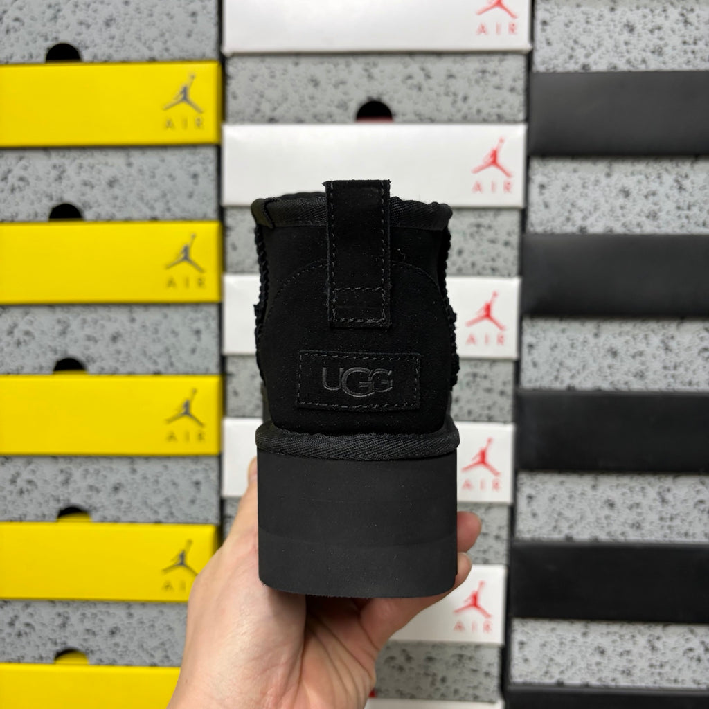 UGG Black Platform Ankle Boots – 5 cm