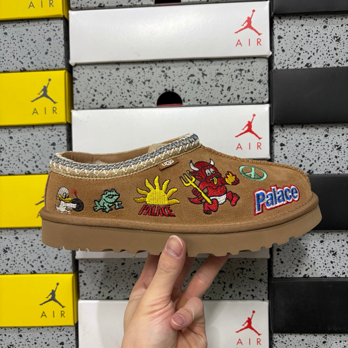 UGG Chestnut Cartoon-Embroidered Slip-On Shoes