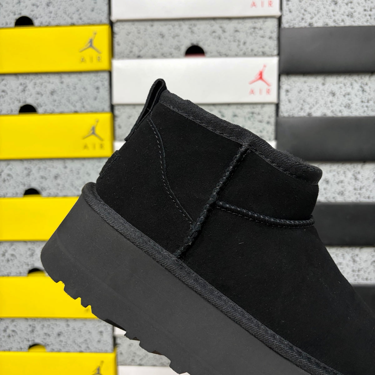 UGG Black Platform Ankle Boots – 5 cm