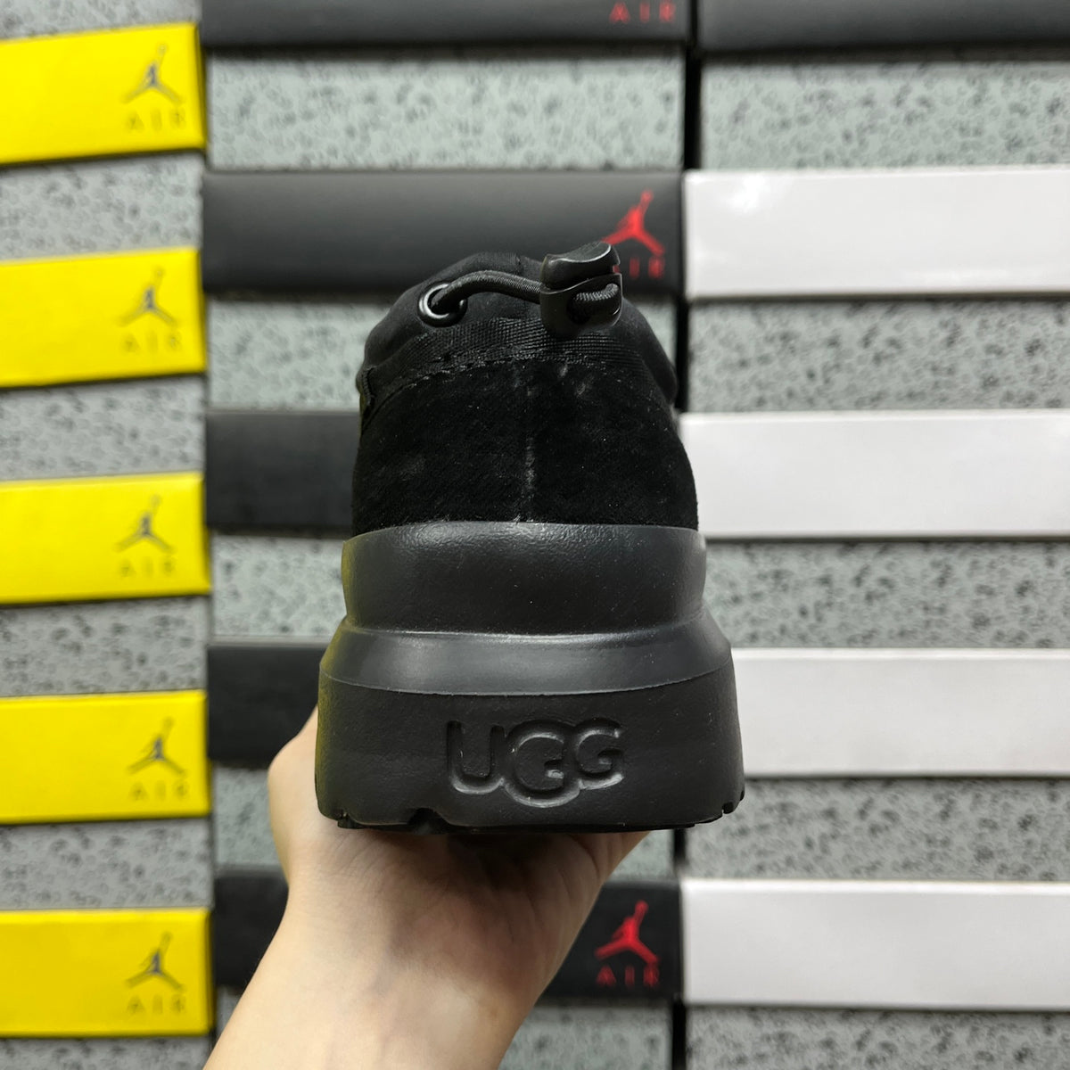 UGG Black Chunky Slip-On Shoes with Toggle Collar