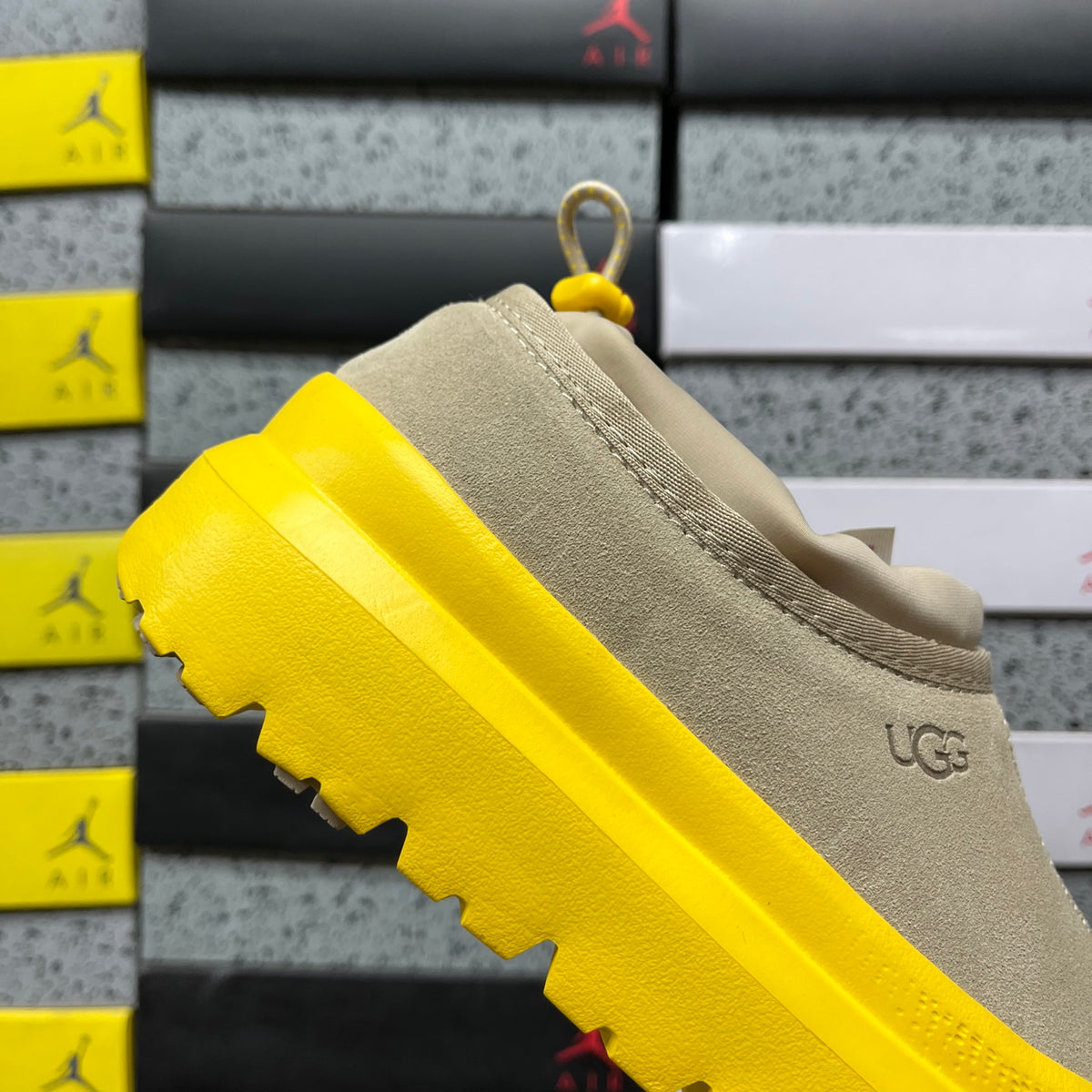 UGG Beige Chunky Slip-On Shoes with Yellow Sole