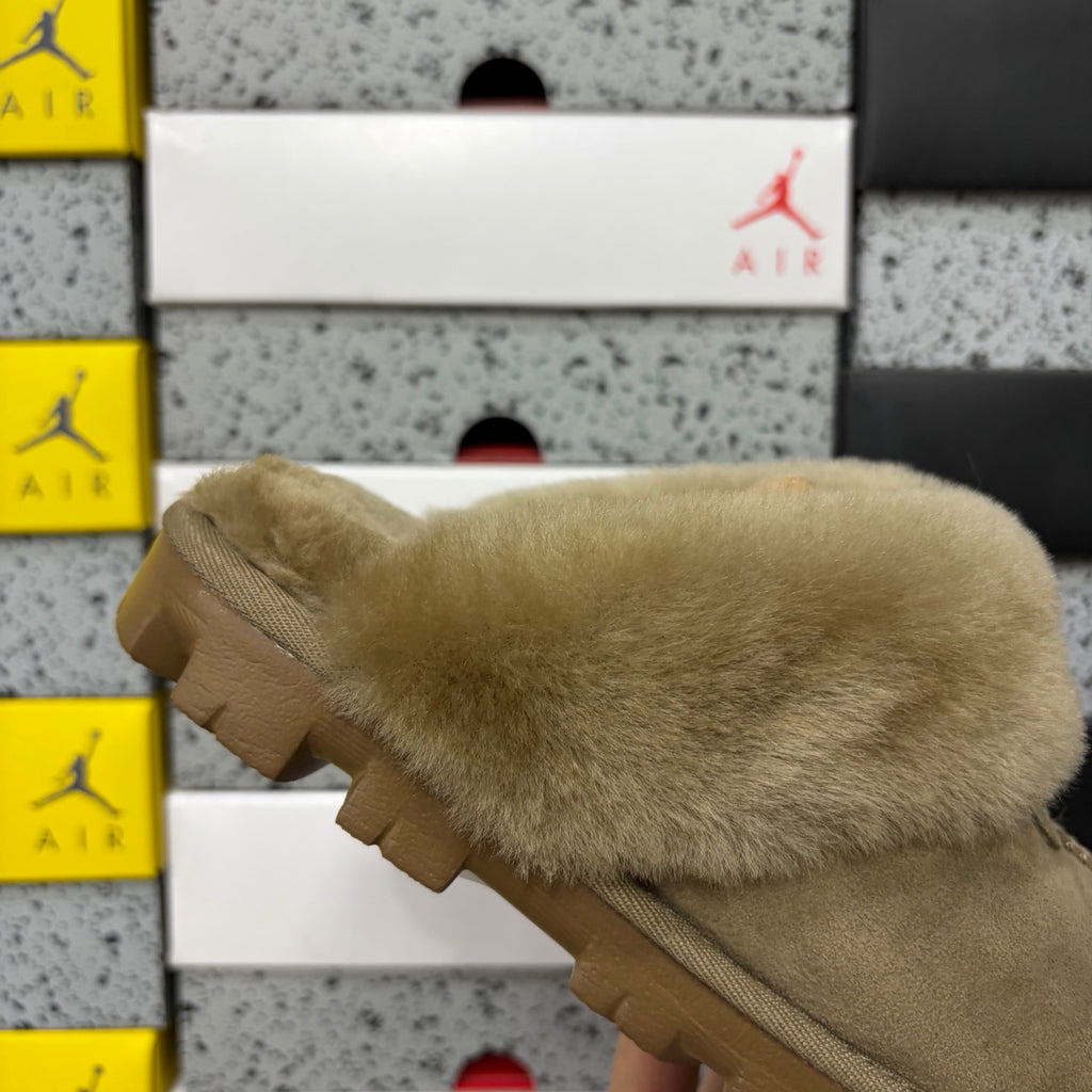 UGG Antelope Brown Slippers with Plush Collar