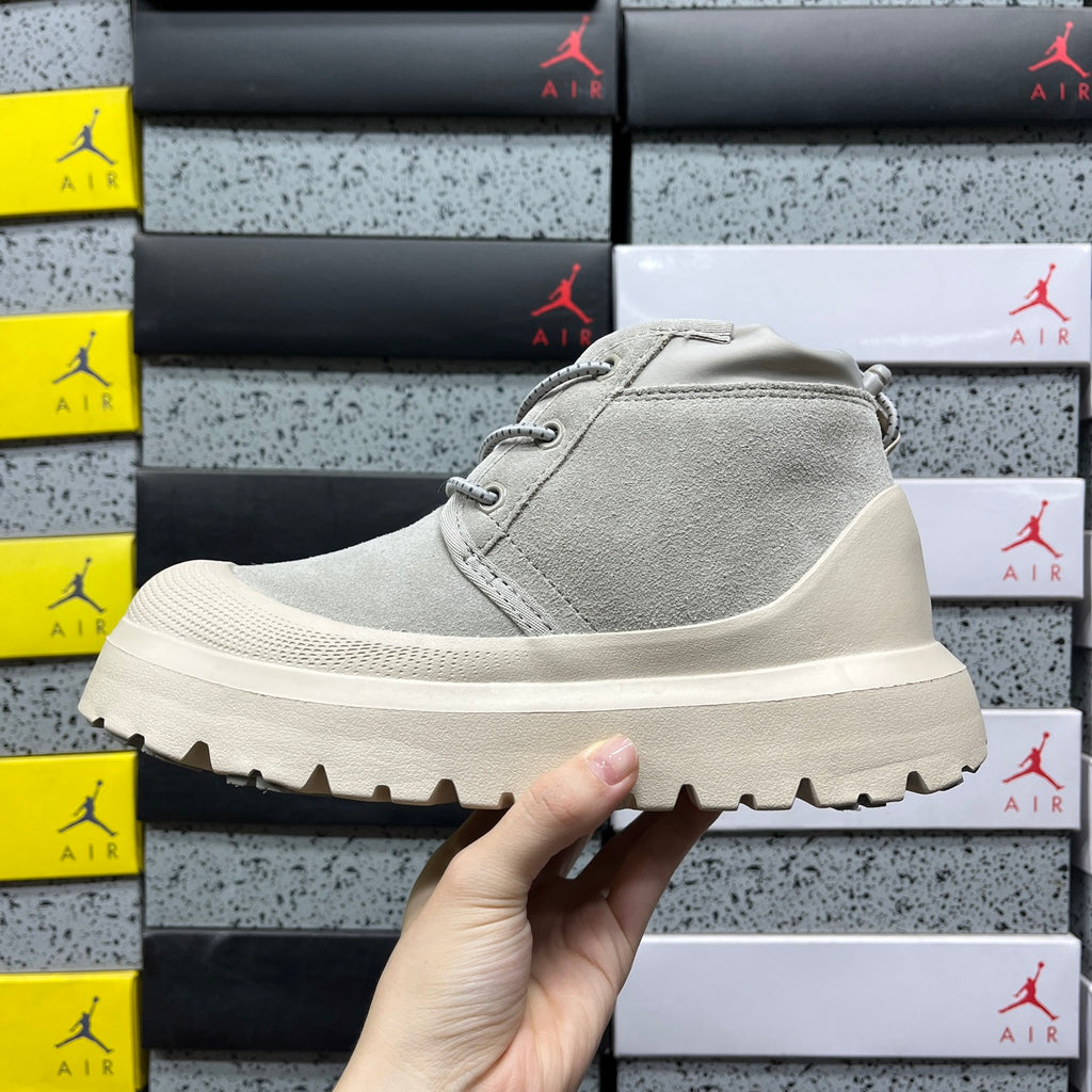 UGG Gray & Cream Chunky Lace-Up Ankle Boots