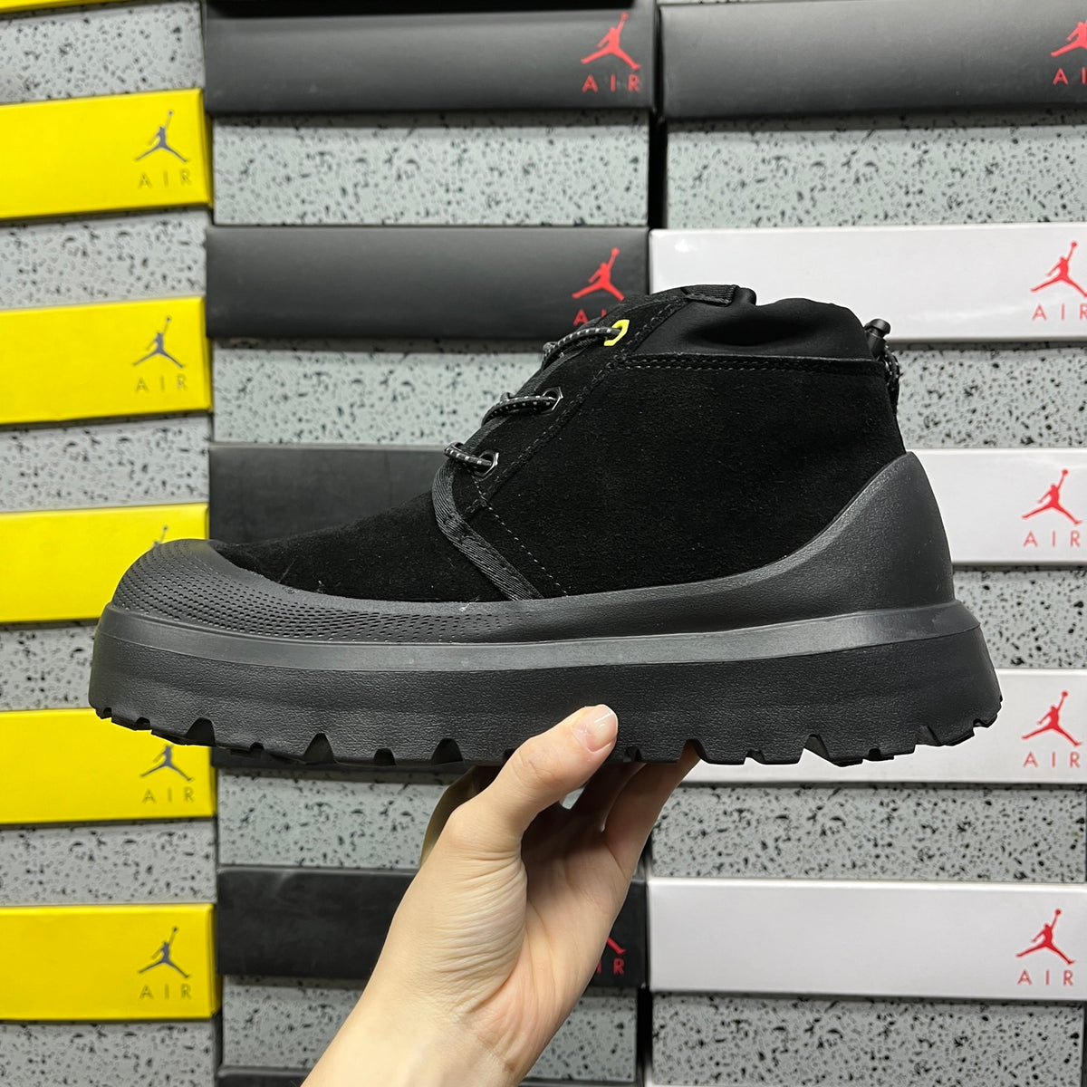 UGG Black Chunky Lace-Up Ankle Boots