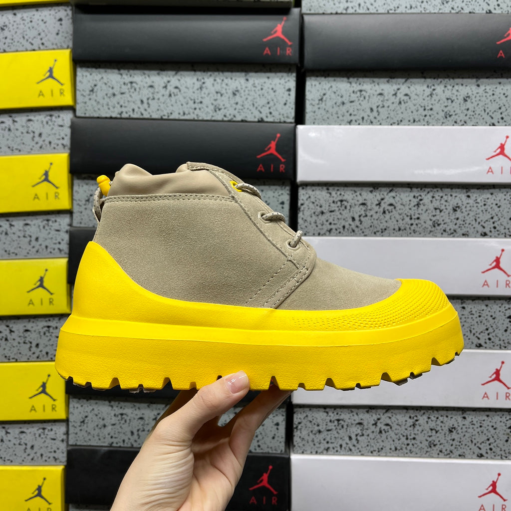 UGG Beige & Yellow Chunky Lace-Up Ankle Boots