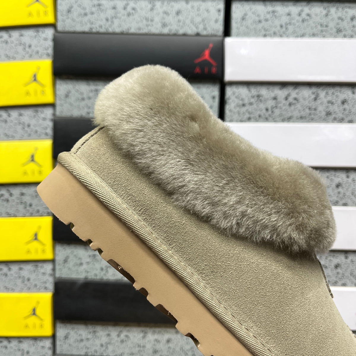 UGG Antelope Brown Slip-On Shoes with Plush Collar