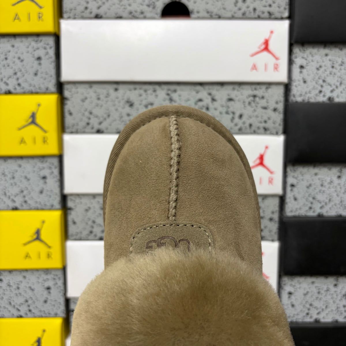 UGG Antelope Brown Slippers with Plush Collar