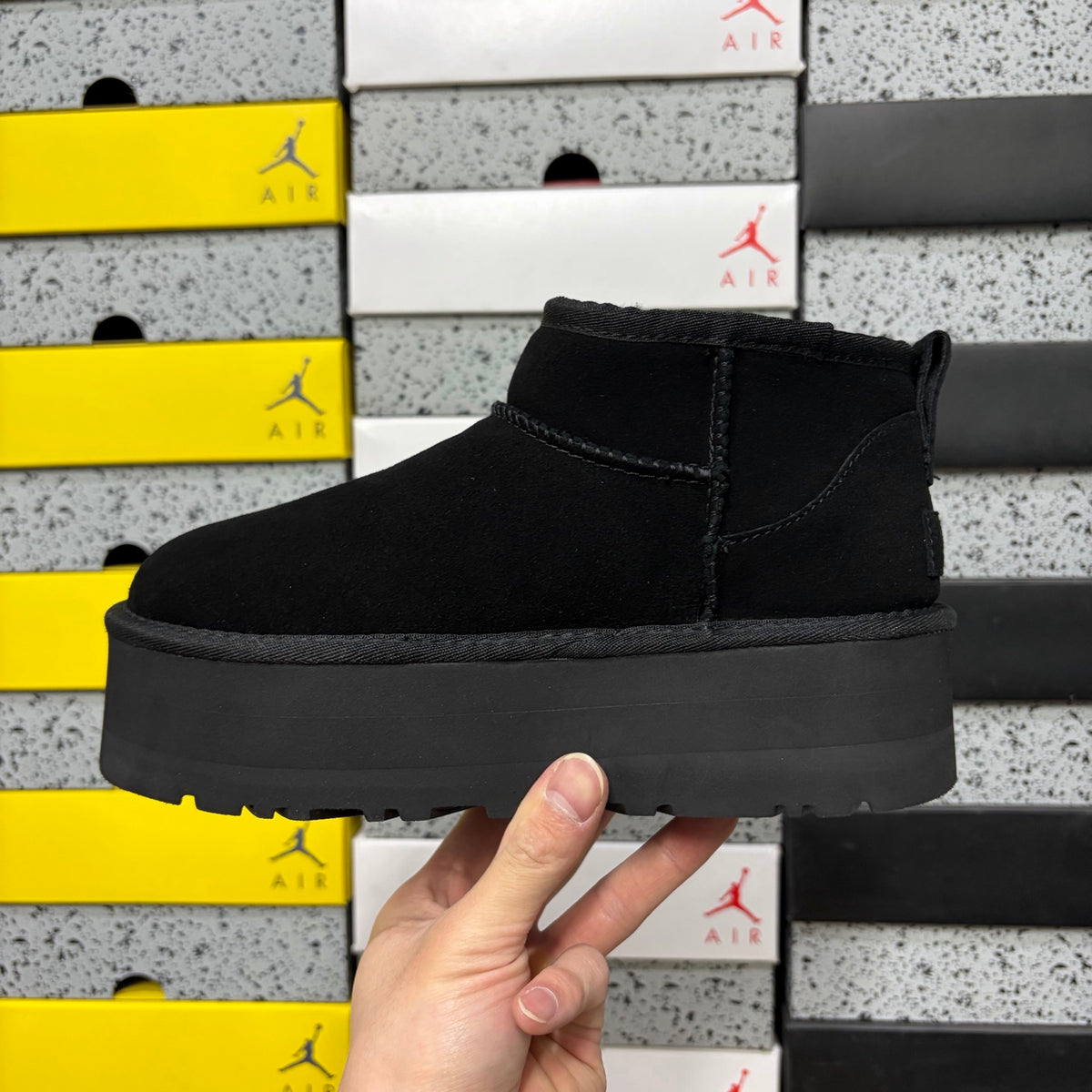 UGG Black Platform Ankle Boots – 5 cm