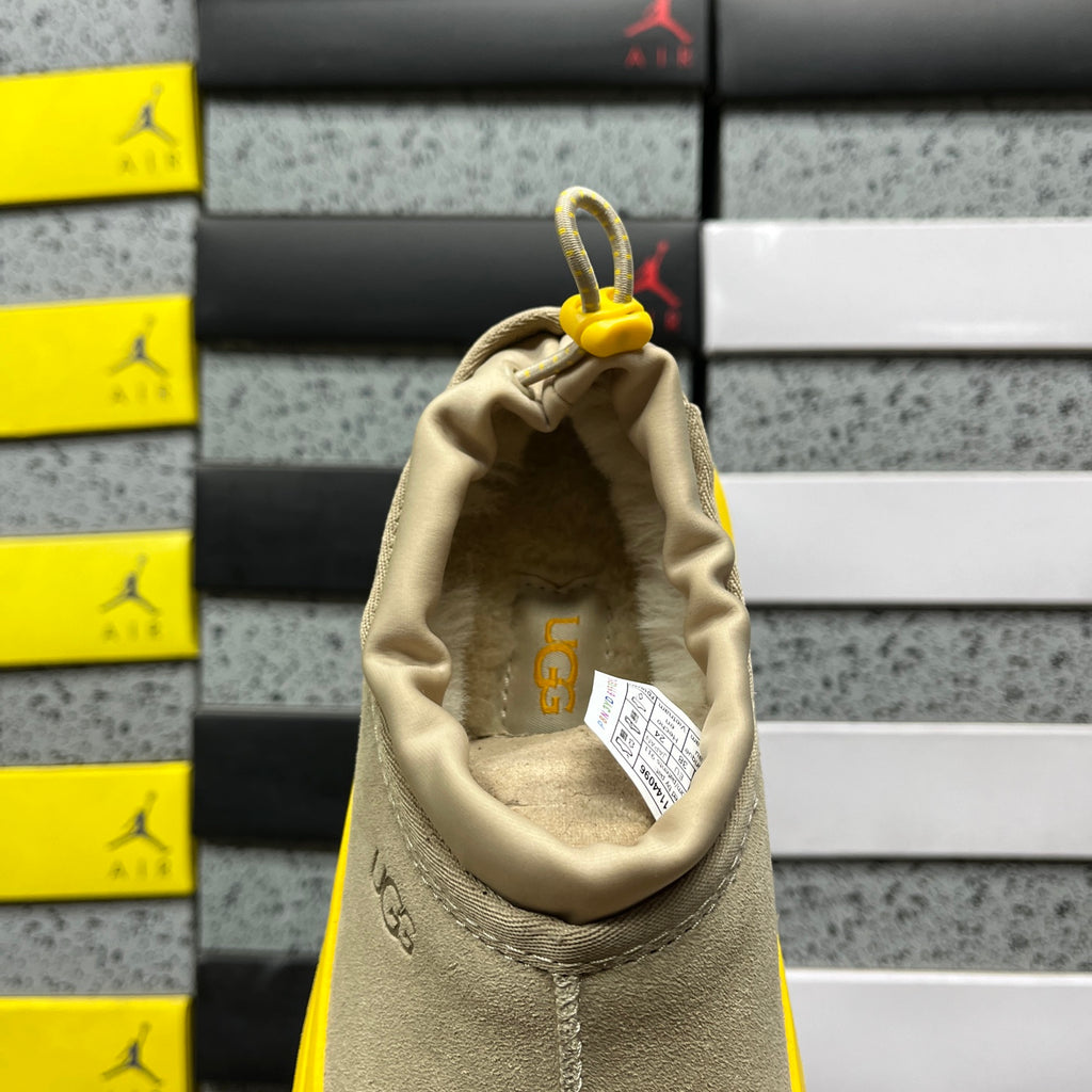 UGG Beige Chunky Slip-On Shoes with Yellow Sole