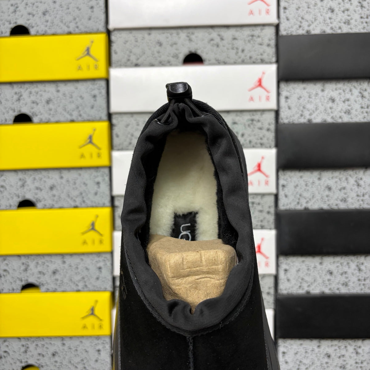 UGG Black Chunky Slip-On Shoes with Toggle Collar