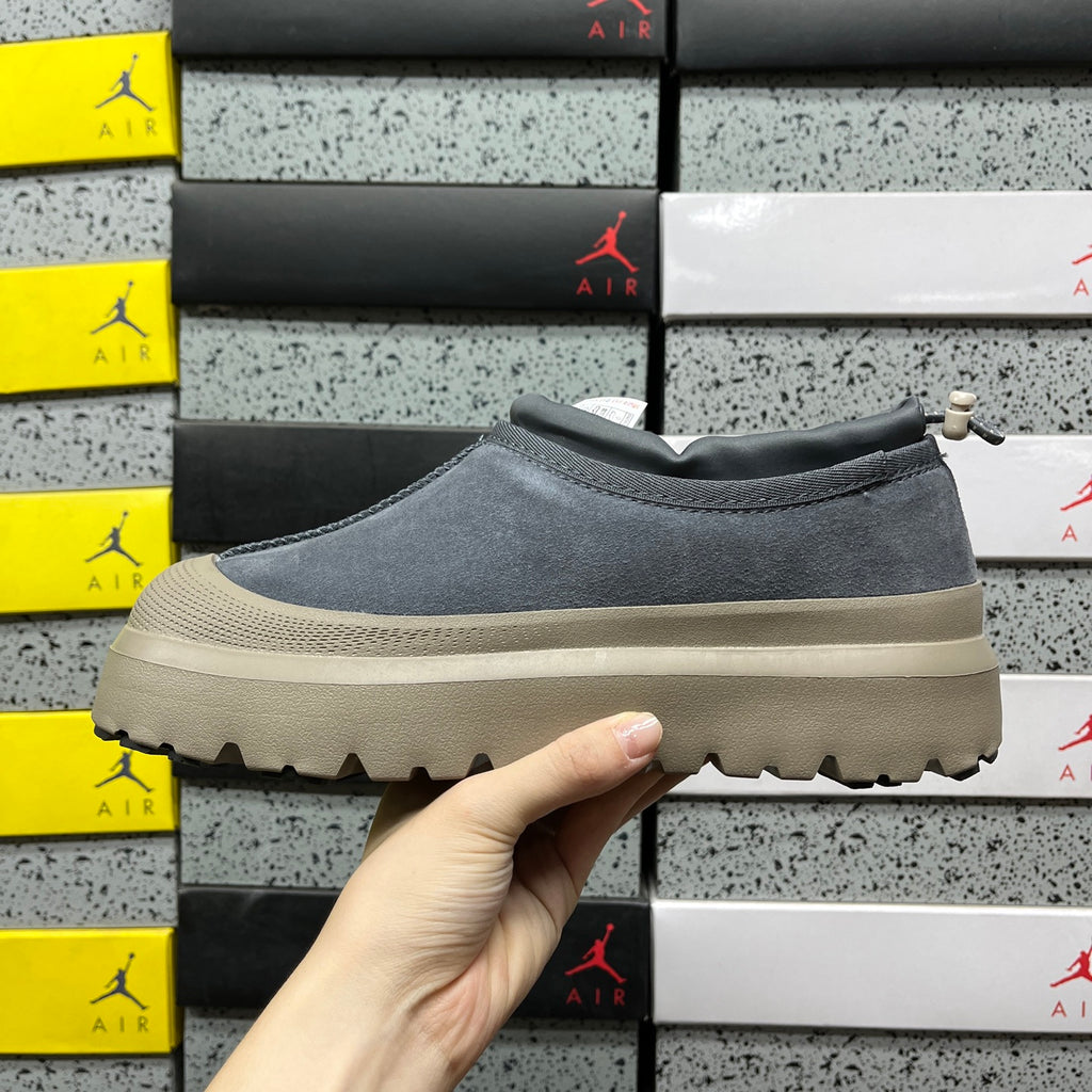 UGG Asphalt Gray Chunky Slip-On Shoes with Taupe Sole