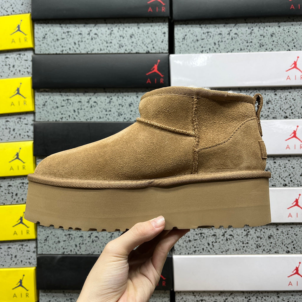 UGG Chestnut Ultra Mini 5cm Platform Ankle Boots