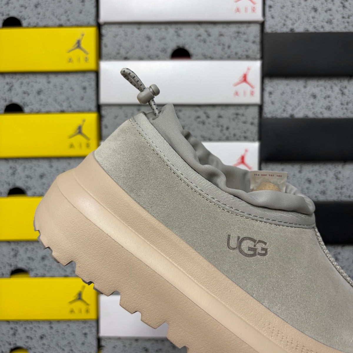 UGG Light Gray Chunky Slip-On Shoes with Cream Sole