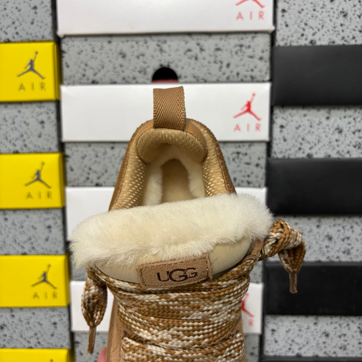 UGG Chestnut Chunky Lace-Up Shoes with Woven Panels