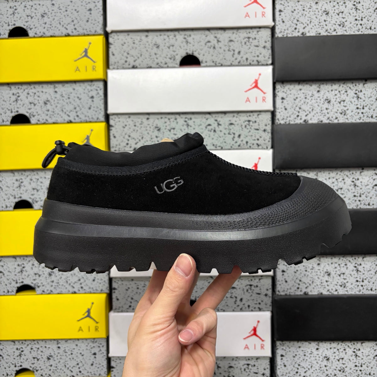 UGG Black Chunky Slip-On Shoes with Toggle Collar