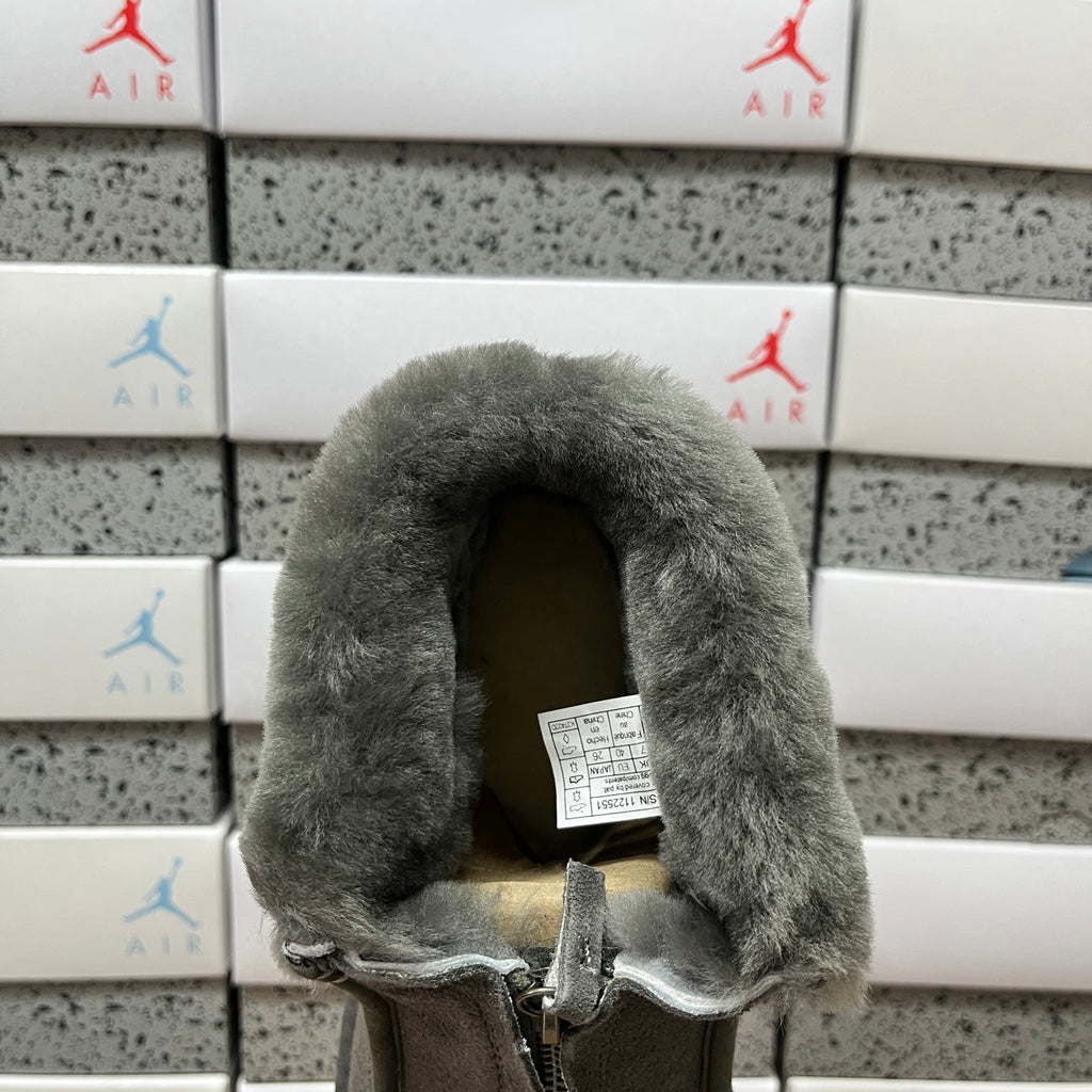 UGG Gray Platform Ankle Boots with Plush Cuff