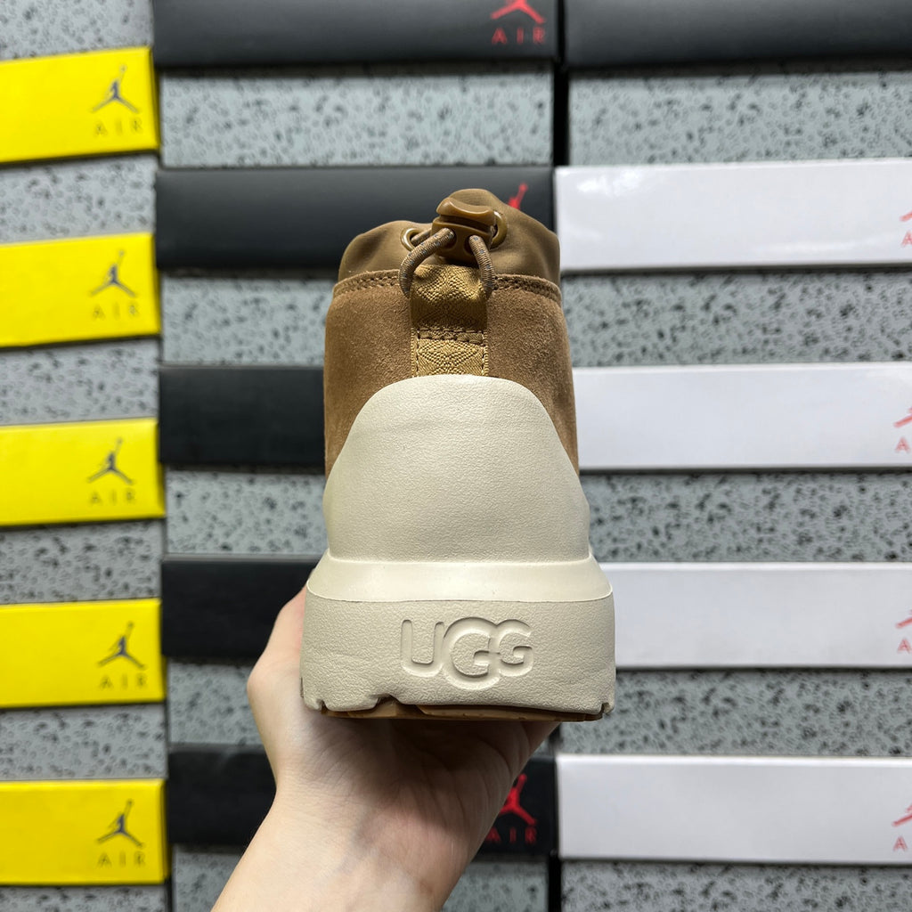 UGG Chestnut & Cream Chunky Lace-Up Ankle Boots