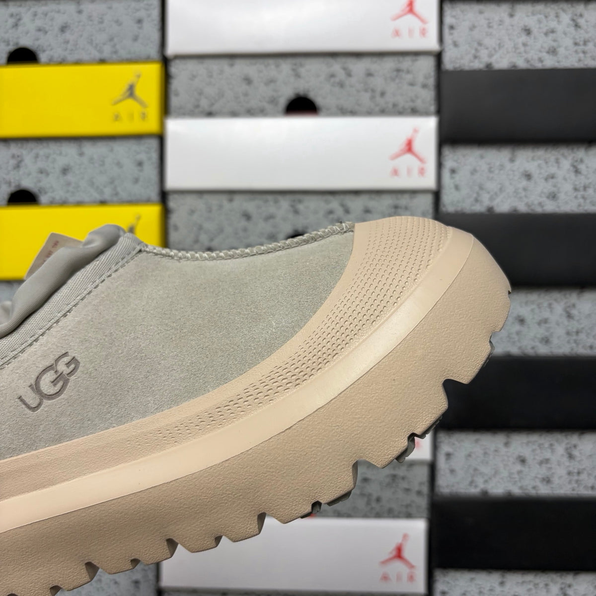 UGG Light Gray Chunky Slip-On Shoes with Cream Sole