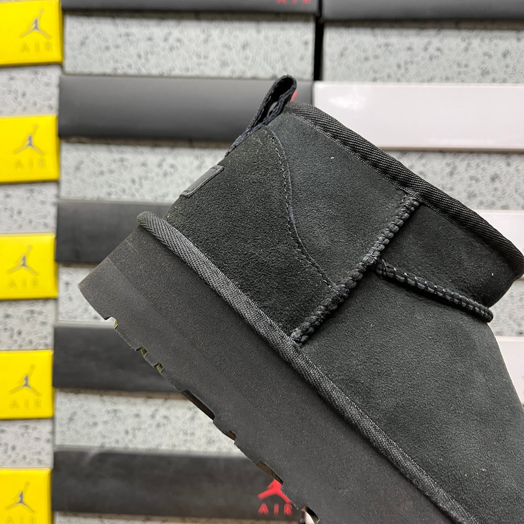 UGG Black Ultra Mini 3cm Platform Ankle Boots
