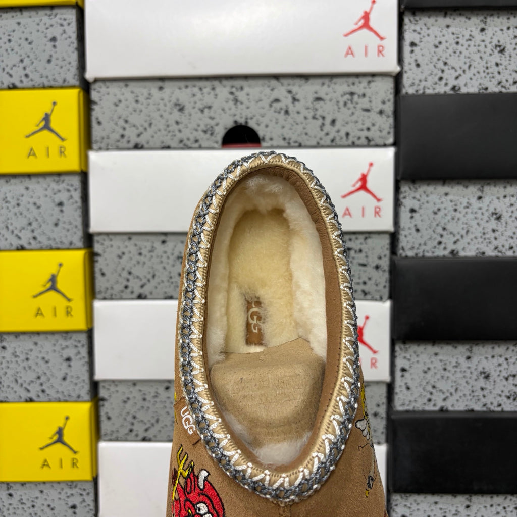 UGG Chestnut Cartoon-Embroidered Slip-On Shoes
