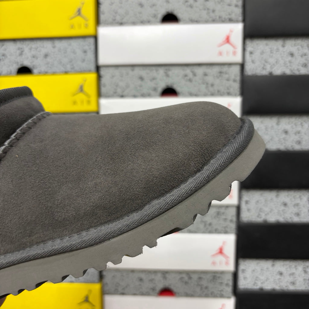 UGG Gray Mini Pull-On Boots with Plush Lining