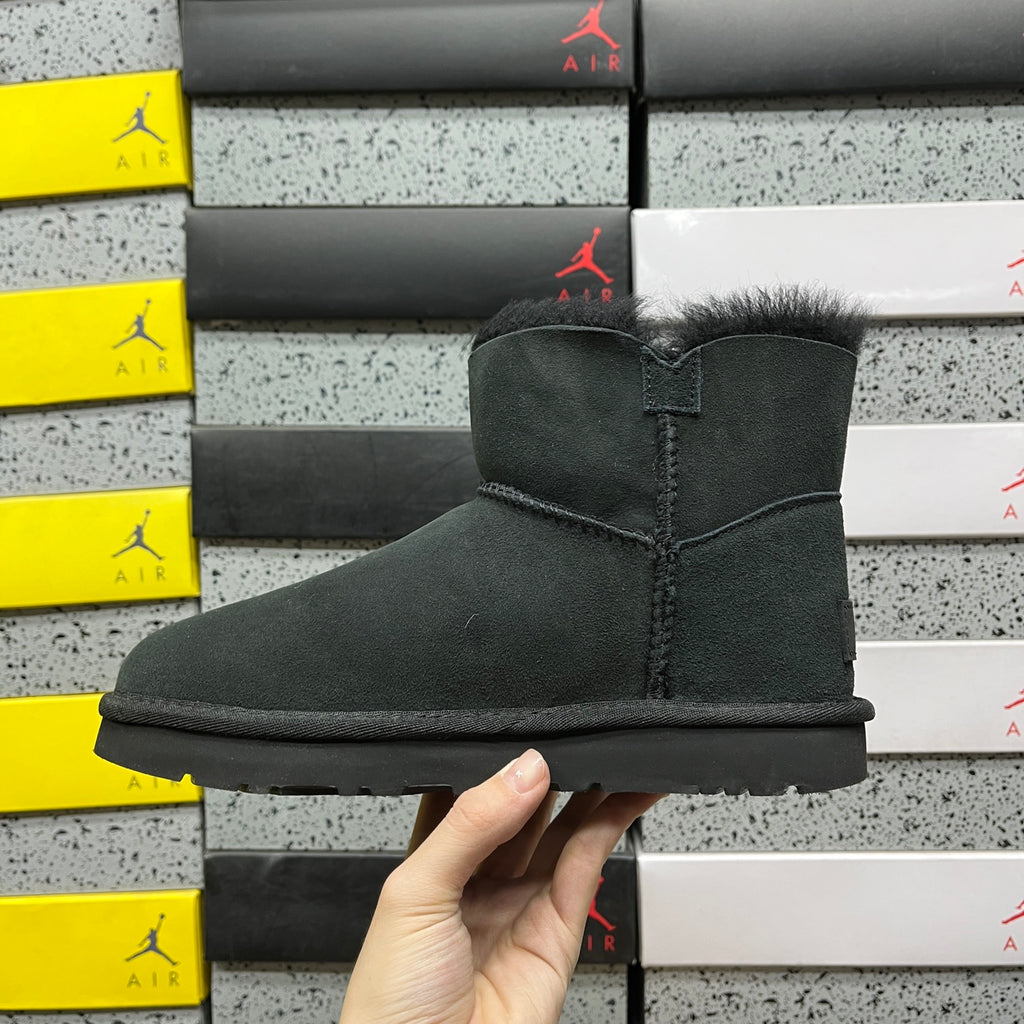 UGG Black Mini Single-Button Ankle Boots
