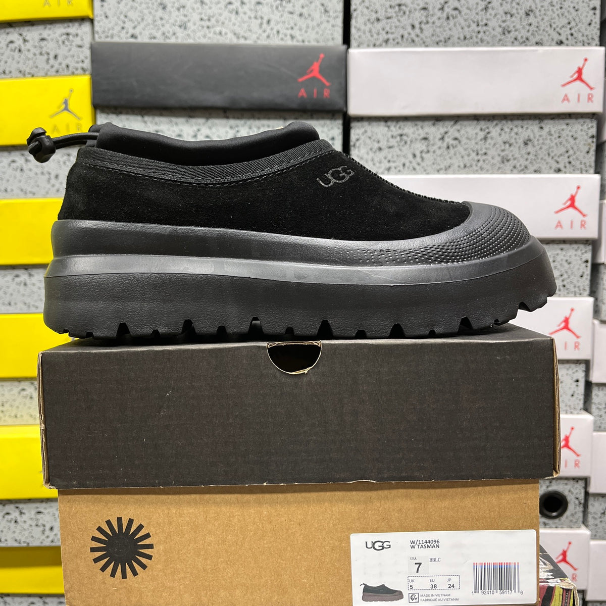 UGG Black Chunky Slip-On Shoes with Toggle Collar