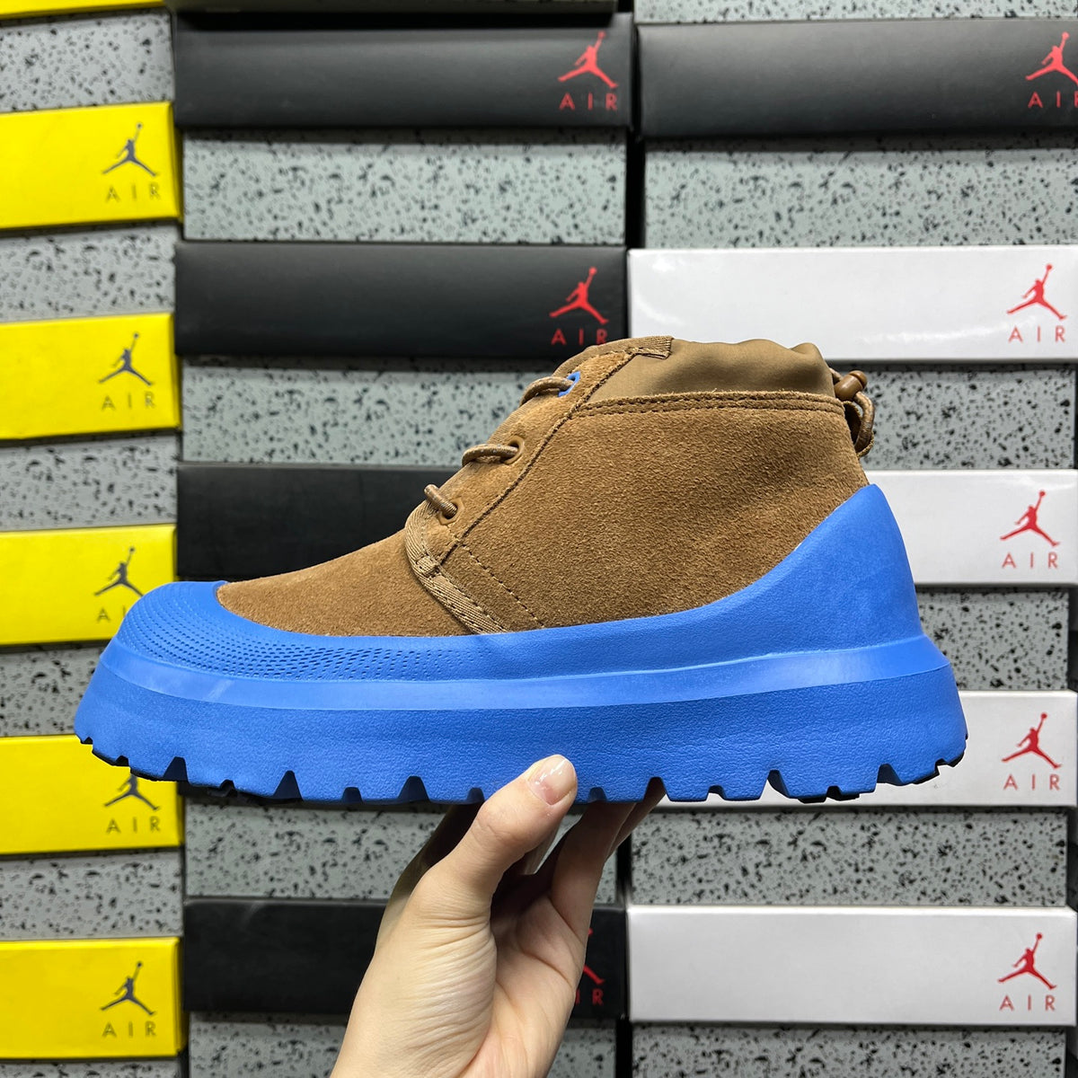 UGG Chestnut & Blue Chunky Lace-Up Ankle Boots