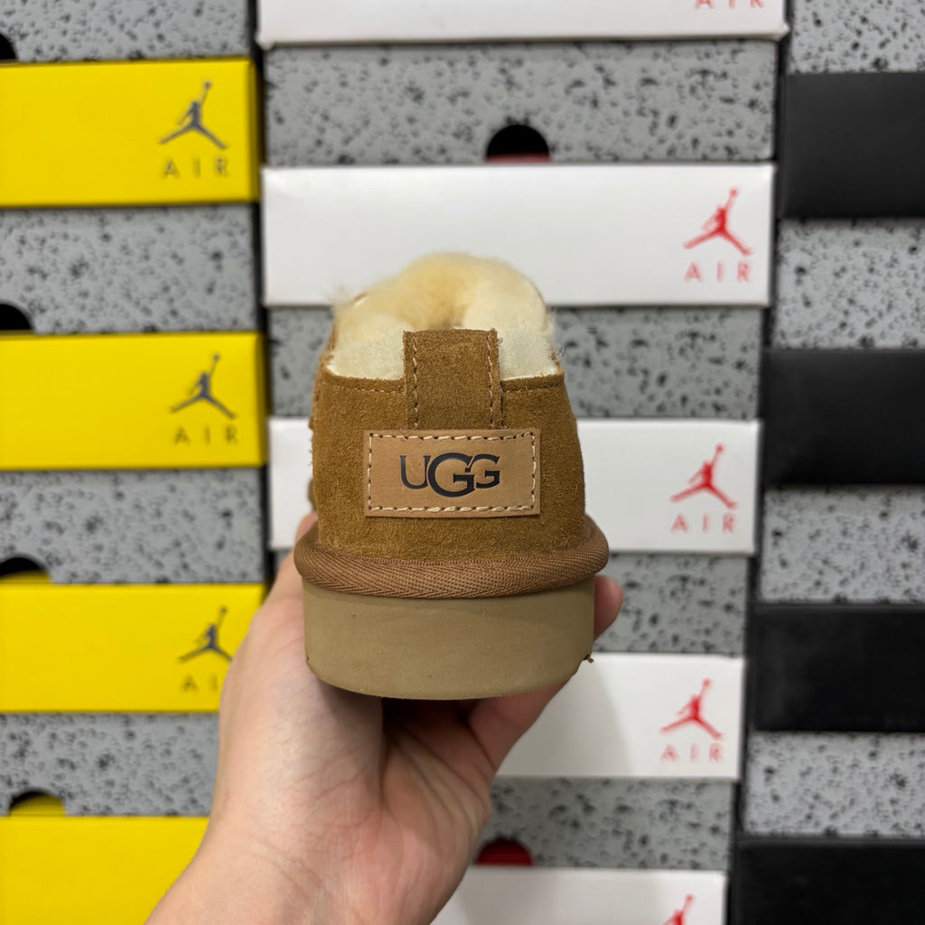 UGG Chestnut Low-Cut Slip-On Shoes with Plush Lining