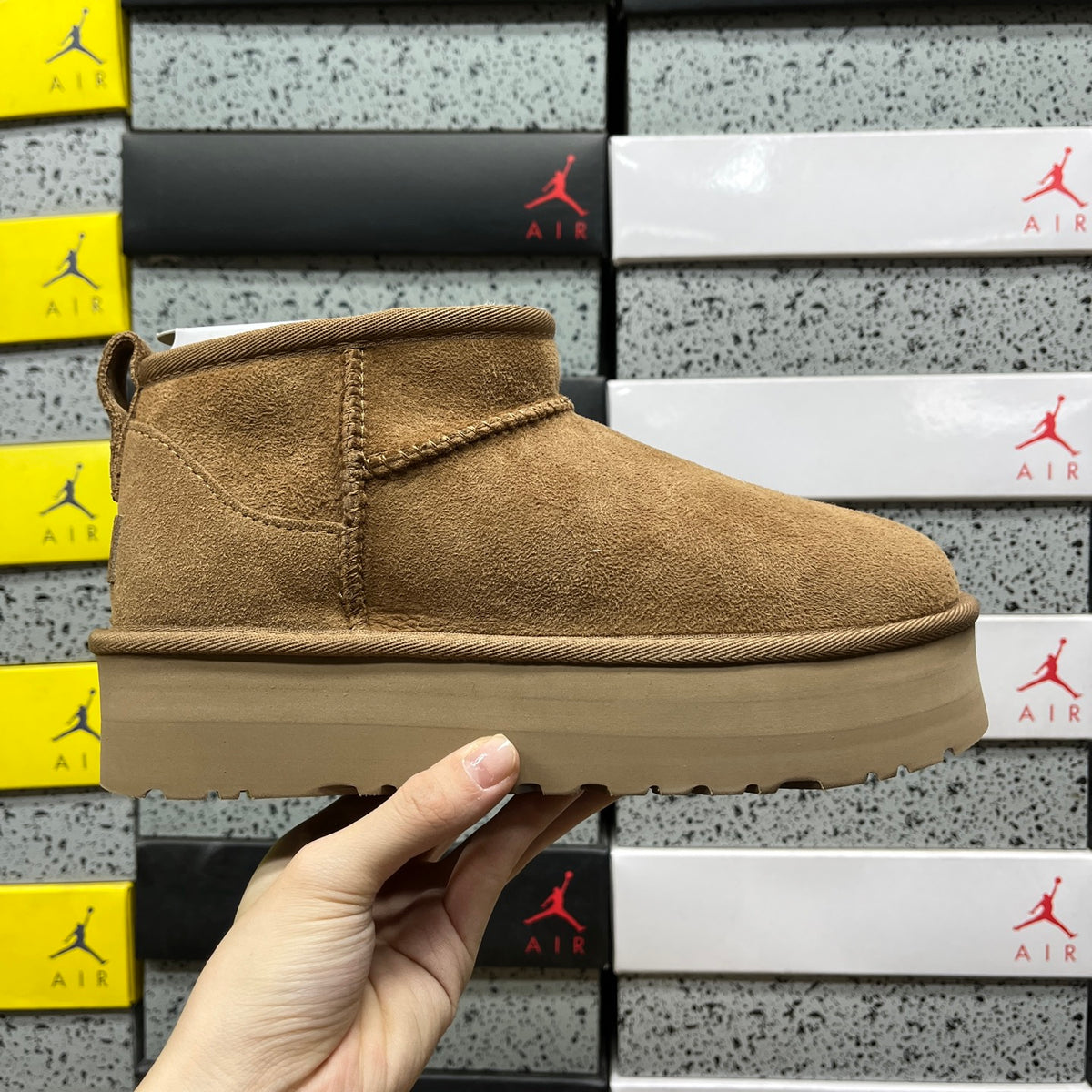 UGG Chestnut Ultra Mini 3cm Platform Ankle Boots